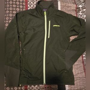 Patagonia All Free Jacket Mens M Green Softshell Full Zip Hiking